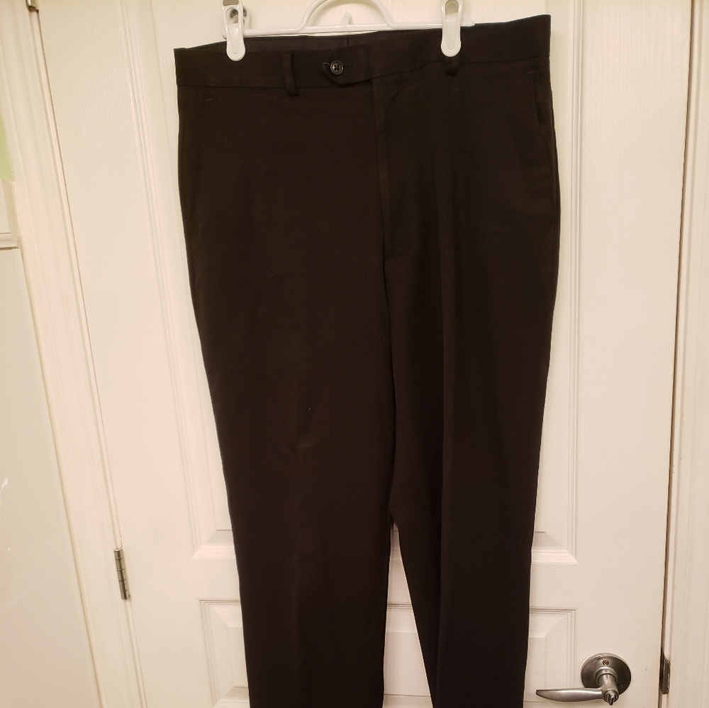 Pronto Uomo Men's Flat Front Black Pants Size 34